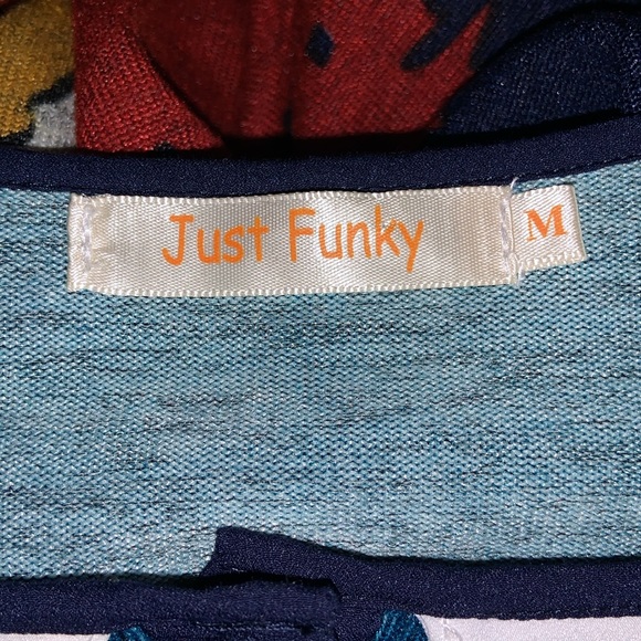 FOX SWEATER DRESS size medium Just Funky dark blue long sleeves Peter Pan collar - Picture 7 of 8